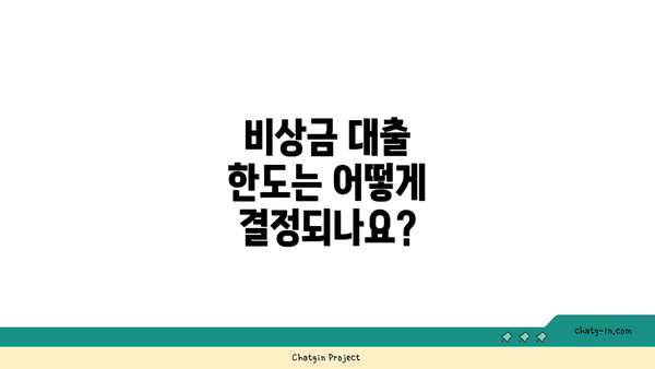 비상금 대출 한도는 어떻게 결정되나요?