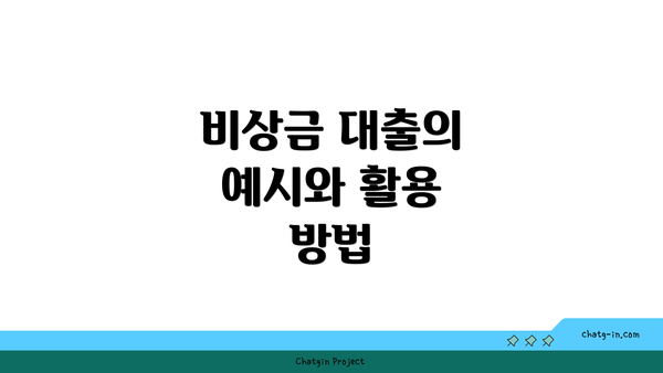 비상금 대출의 예시와 활용 방법
