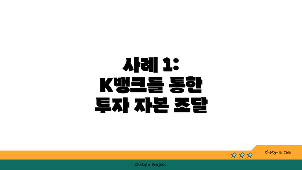 사례 1: K뱅크를 통한 투자 자본 조달