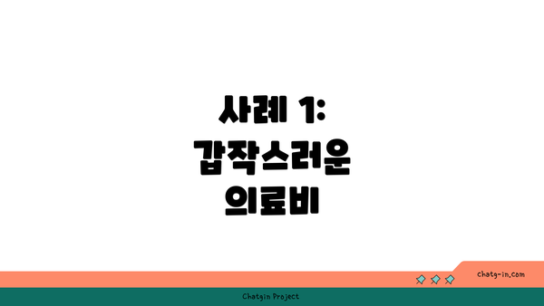 사례 1: 갑작스러운 의료비