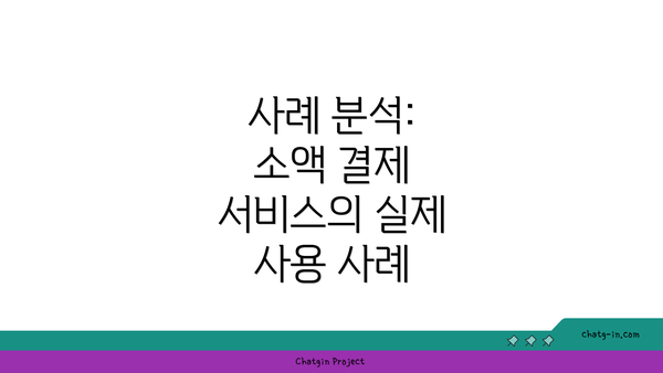 사례 분석: 소액 결제 서비스의 실제 사용 사례