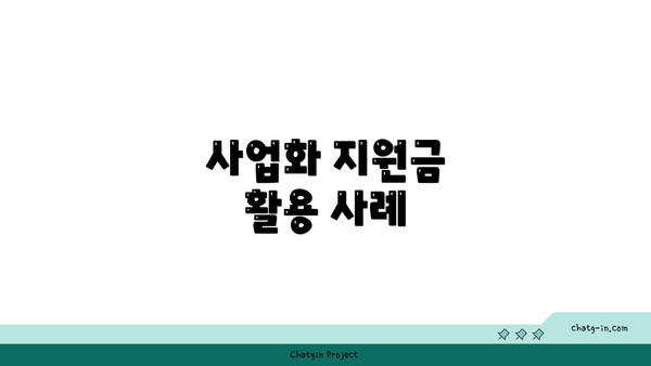 사업화 지원금 활용 사례