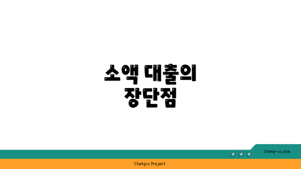 소액 대출의 장단점
