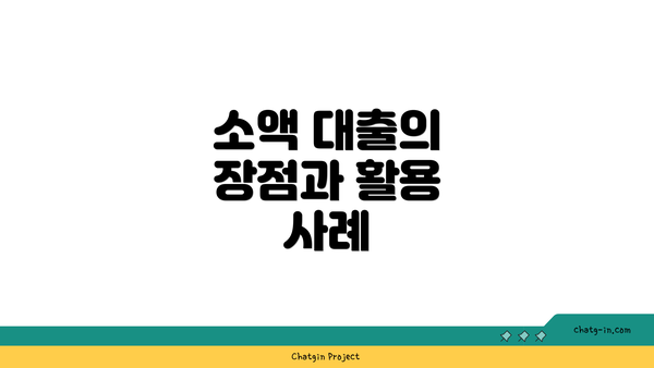 소액 대출의 장점과 활용 사례