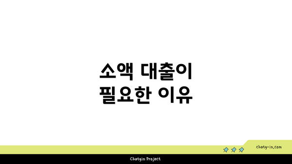 소액 대출이 필요한 이유