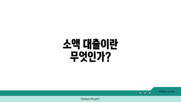 소액 대출이란 무엇인가?