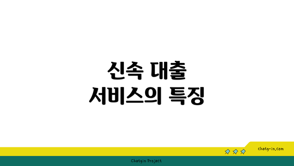 신속 대출 서비스의 특징
