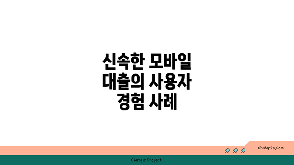 신속한 모바일 대출의 사용자 경험 사례