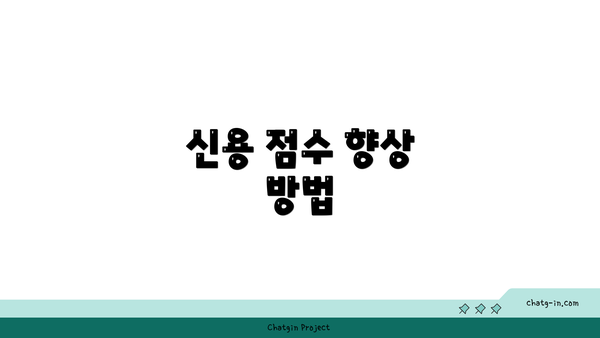 신용 점수 향상 방법