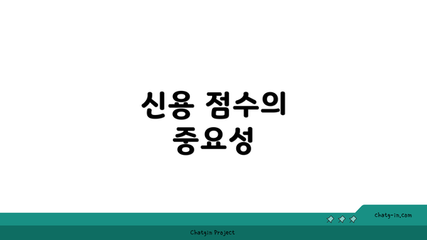 신용 점수의 중요성