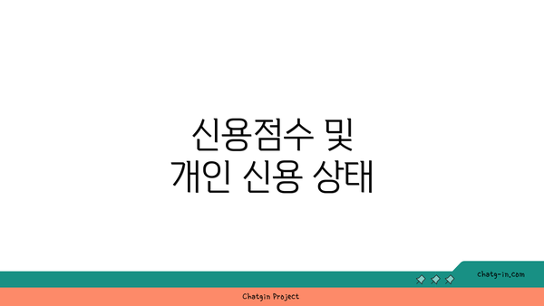 신용점수 및 개인 신용 상태