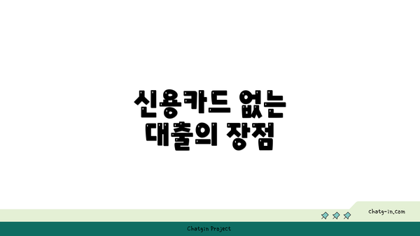 신용카드 없는 대출의 장점