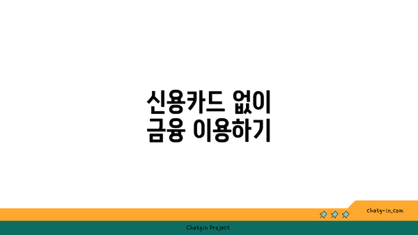 신용카드 없이 금융 이용하기
