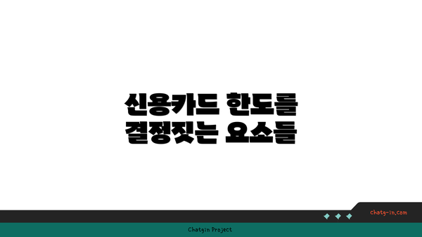 신용카드 한도를 결정짓는 요소들