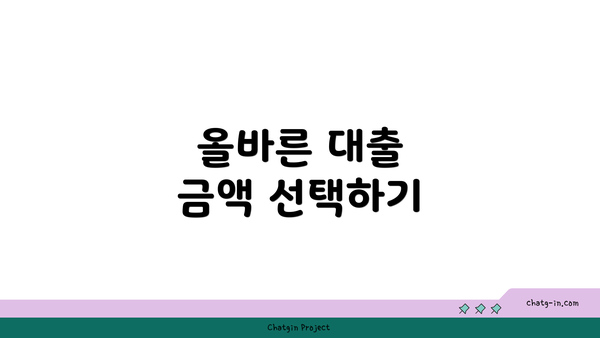 올바른 대출 금액 선택하기