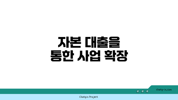 자본 대출을 통한 사업 확장