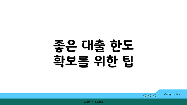좋은 대출 한도 확보를 위한 팁