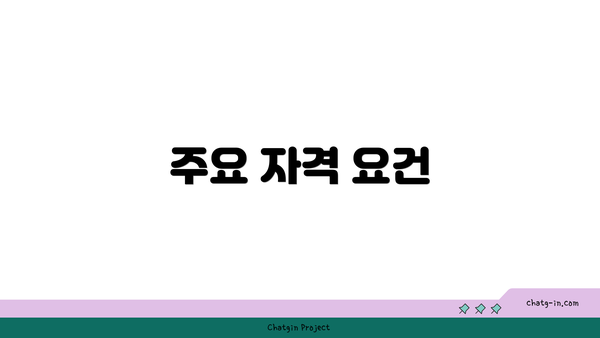 주요 자격 요건