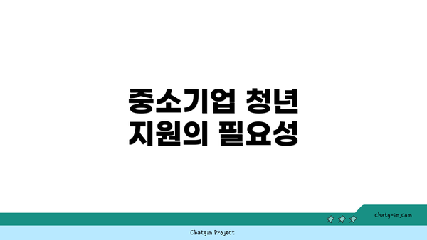 중소기업 청년 지원의 필요성