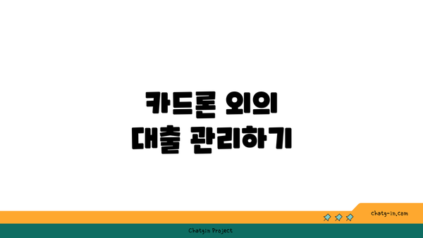 카드론 외의 대출 관리하기
