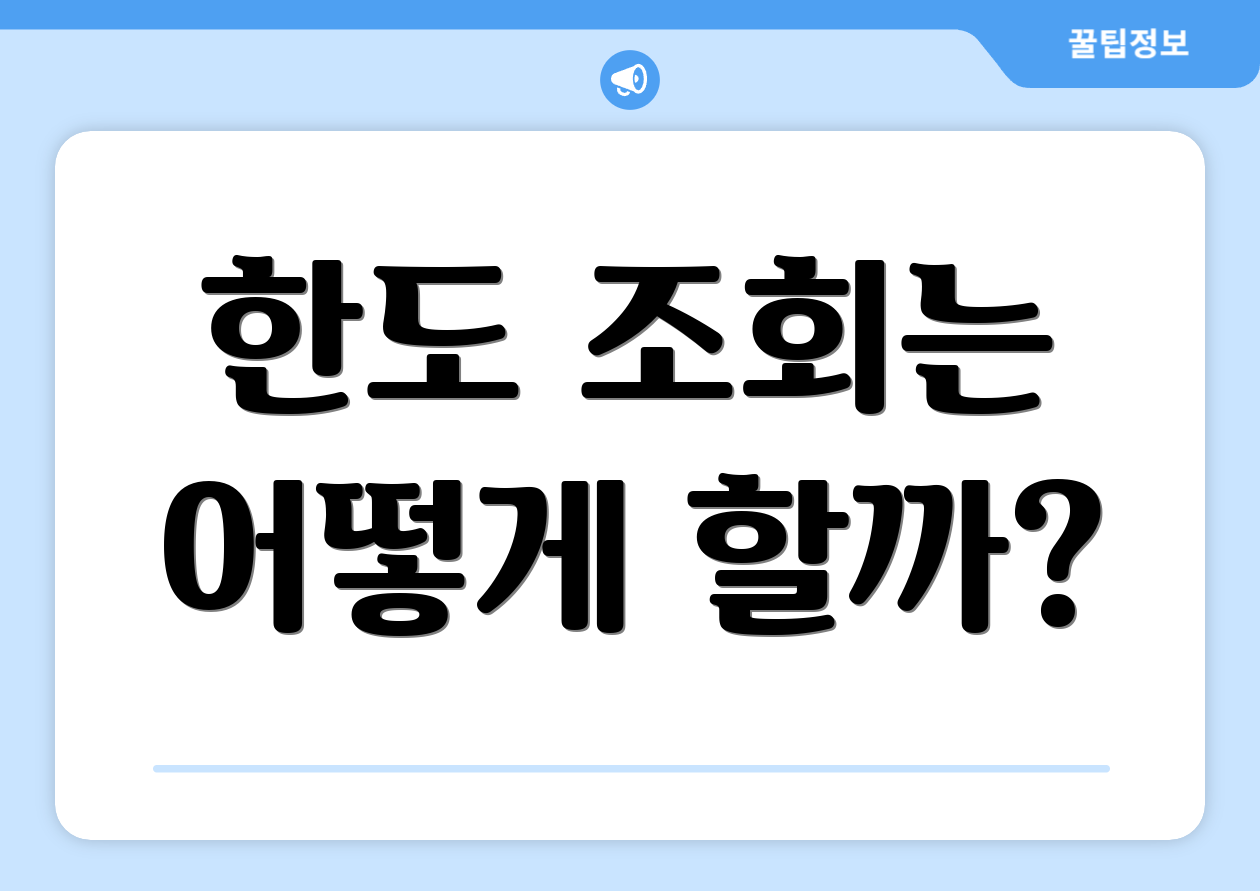 한도 조회는 어떻게 할까?
