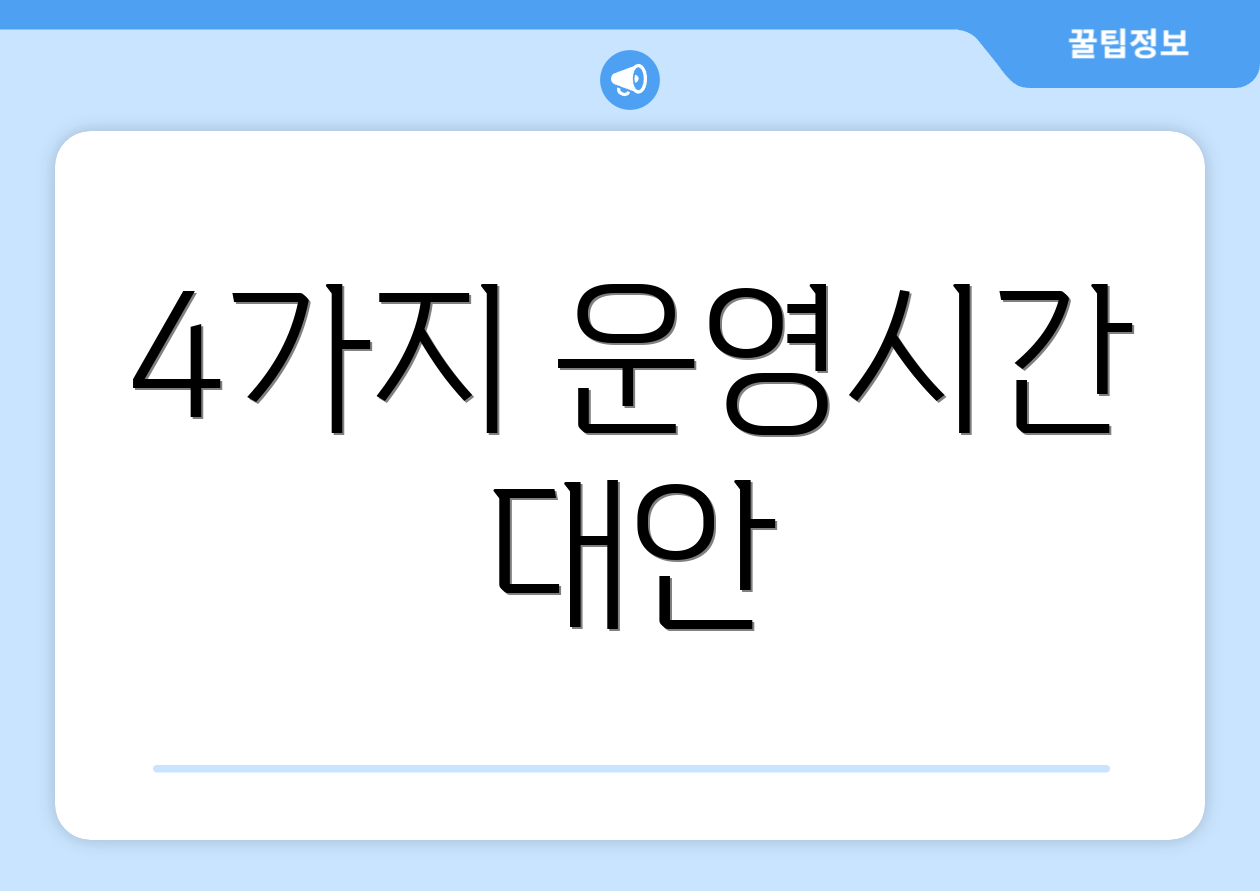 4가지 운영시간 대안