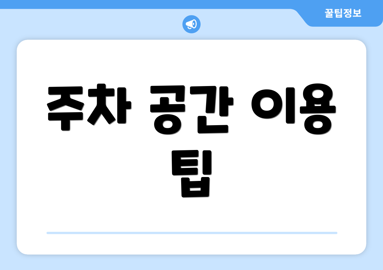 주차 공간 이용 팁