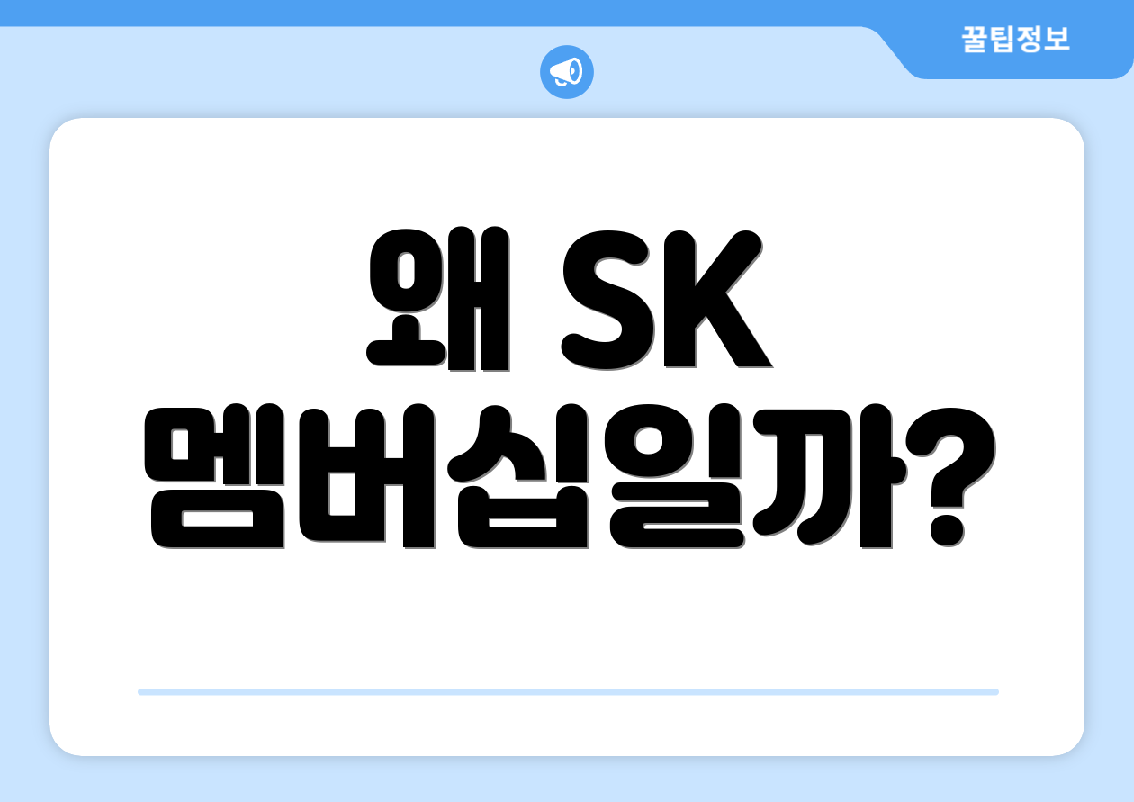 왜 SK 멤버십일까?