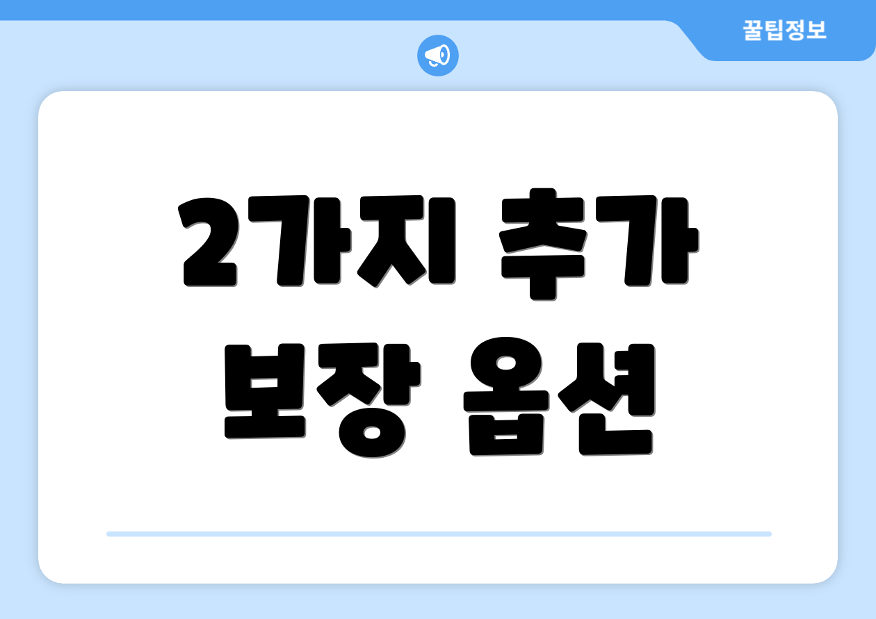 2가지 추가 보장 옵션