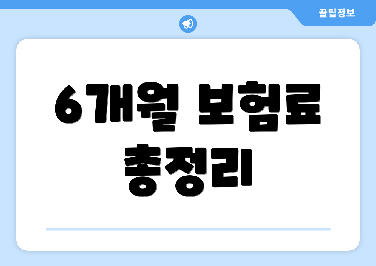 6개월 보험료 총정리