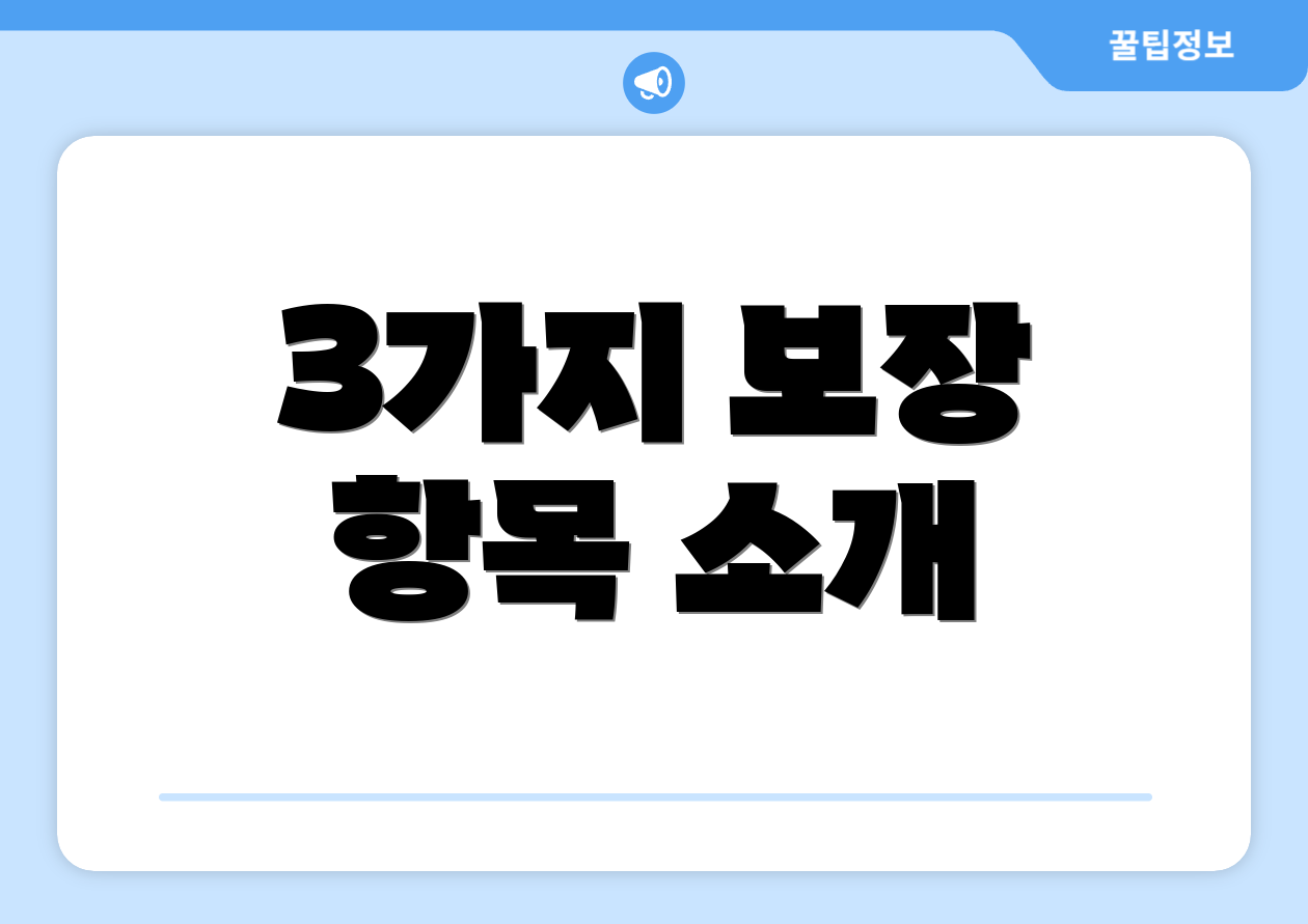 3가지 보장 항목 소개