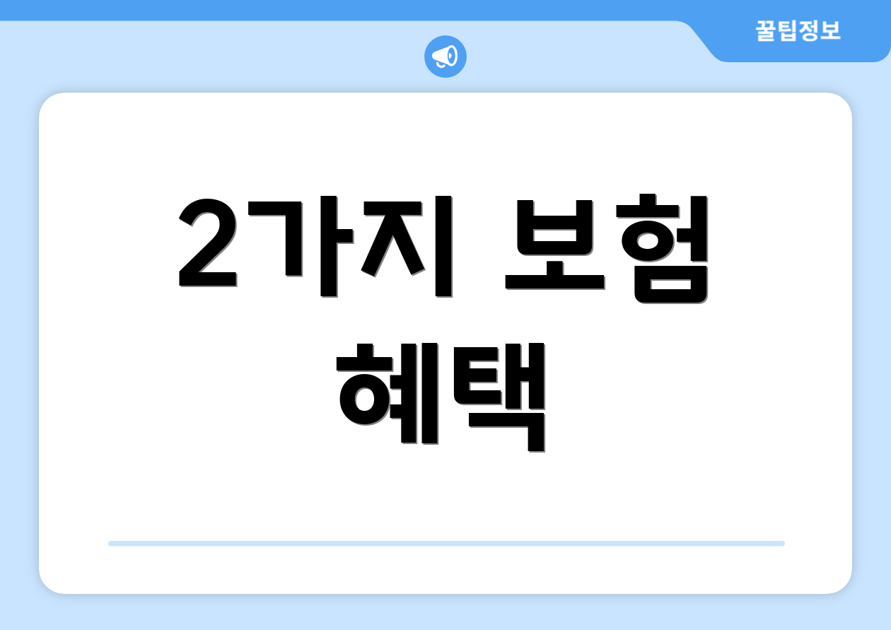 2가지 보험 혜택