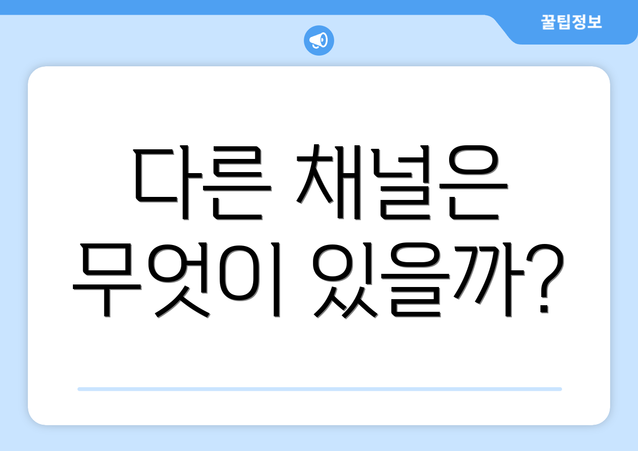 다른 채널은 무엇이 있을까?