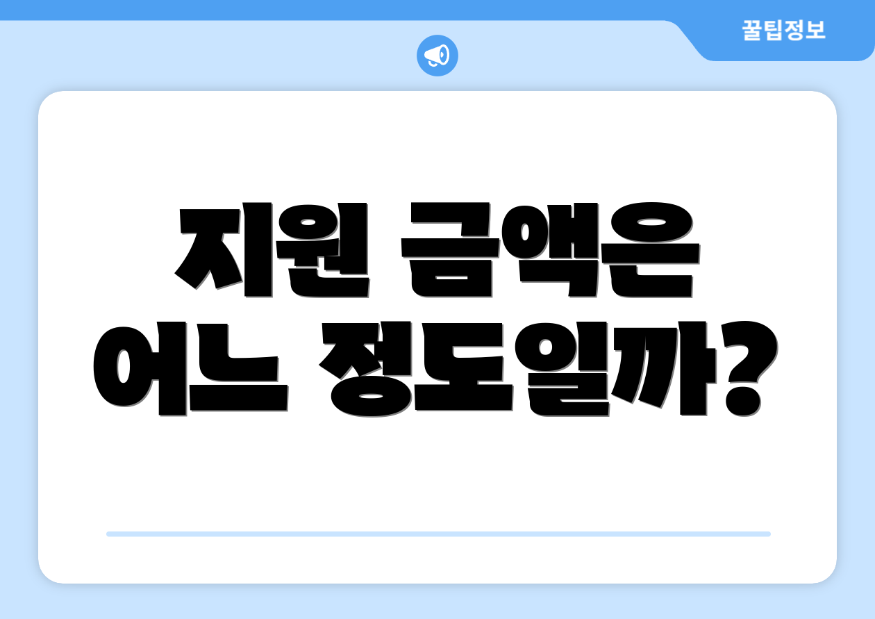 지원 금액은 어느 정도일까?