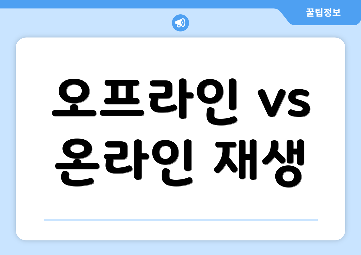 오프라인 vs 온라인 재생