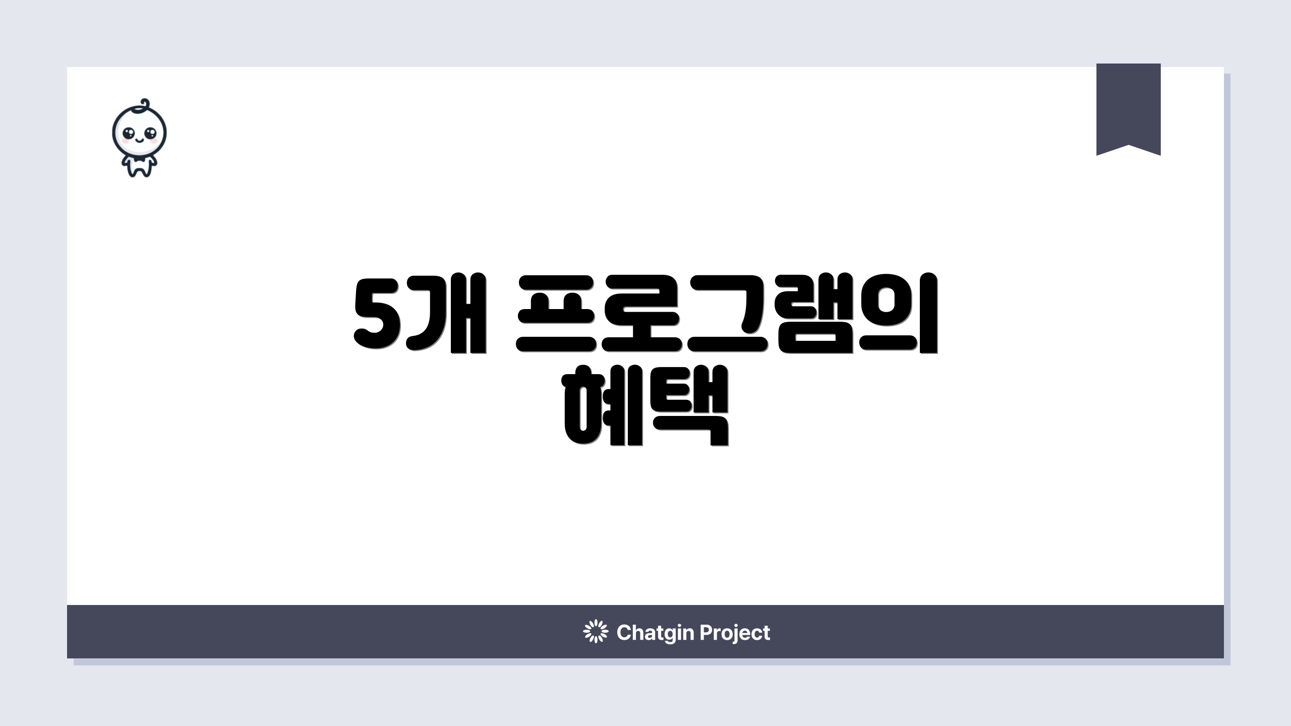 5개 프로그램의 혜택