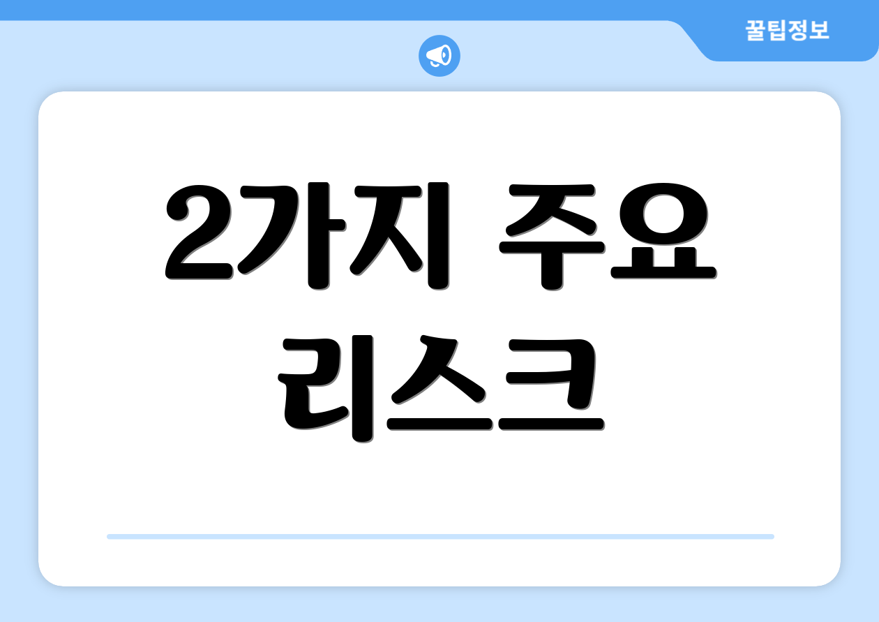 2가지 주요 리스크