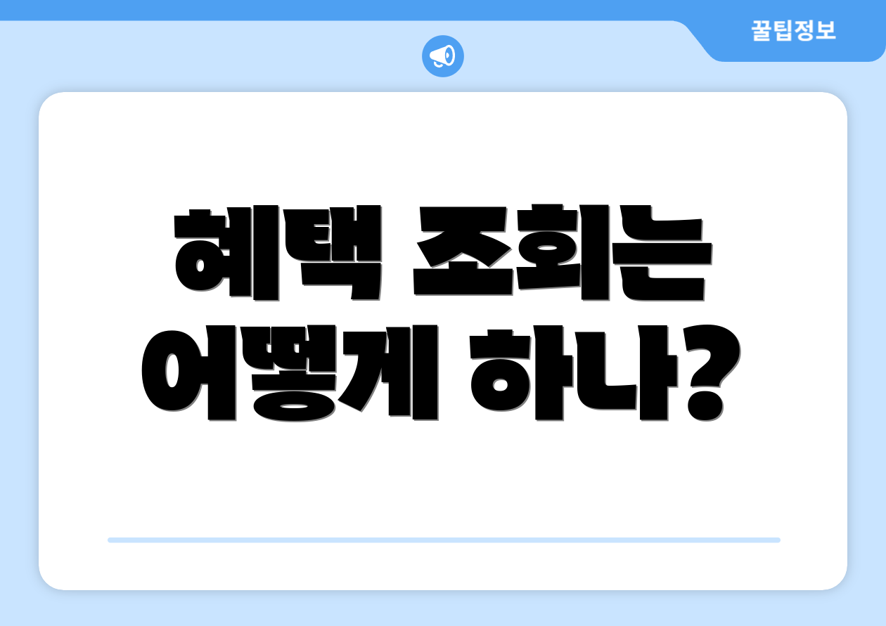 혜택 조회는 어떻게 하나?