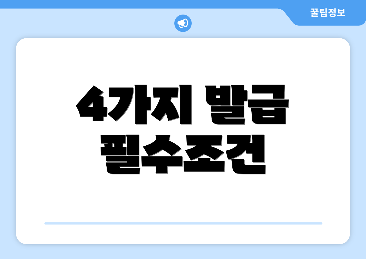 4가지 발급 필수조건