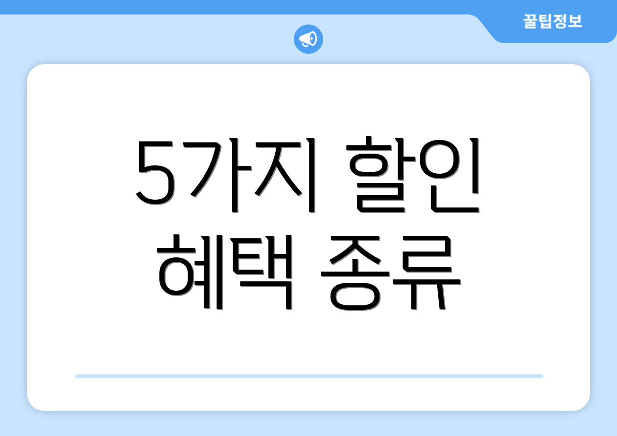 5가지 할인 혜택 종류