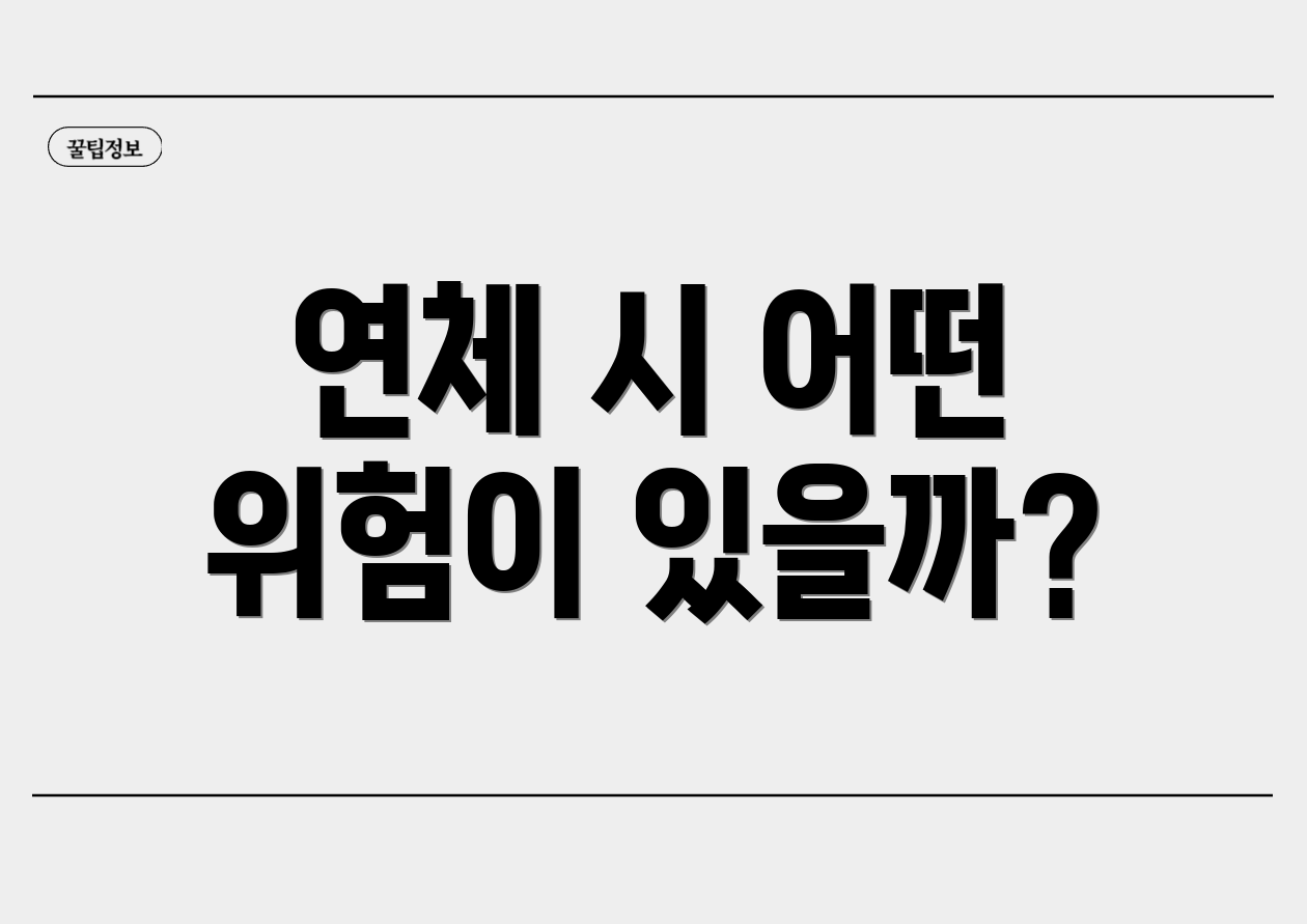 연체 시 어떤 위험이 있을까?