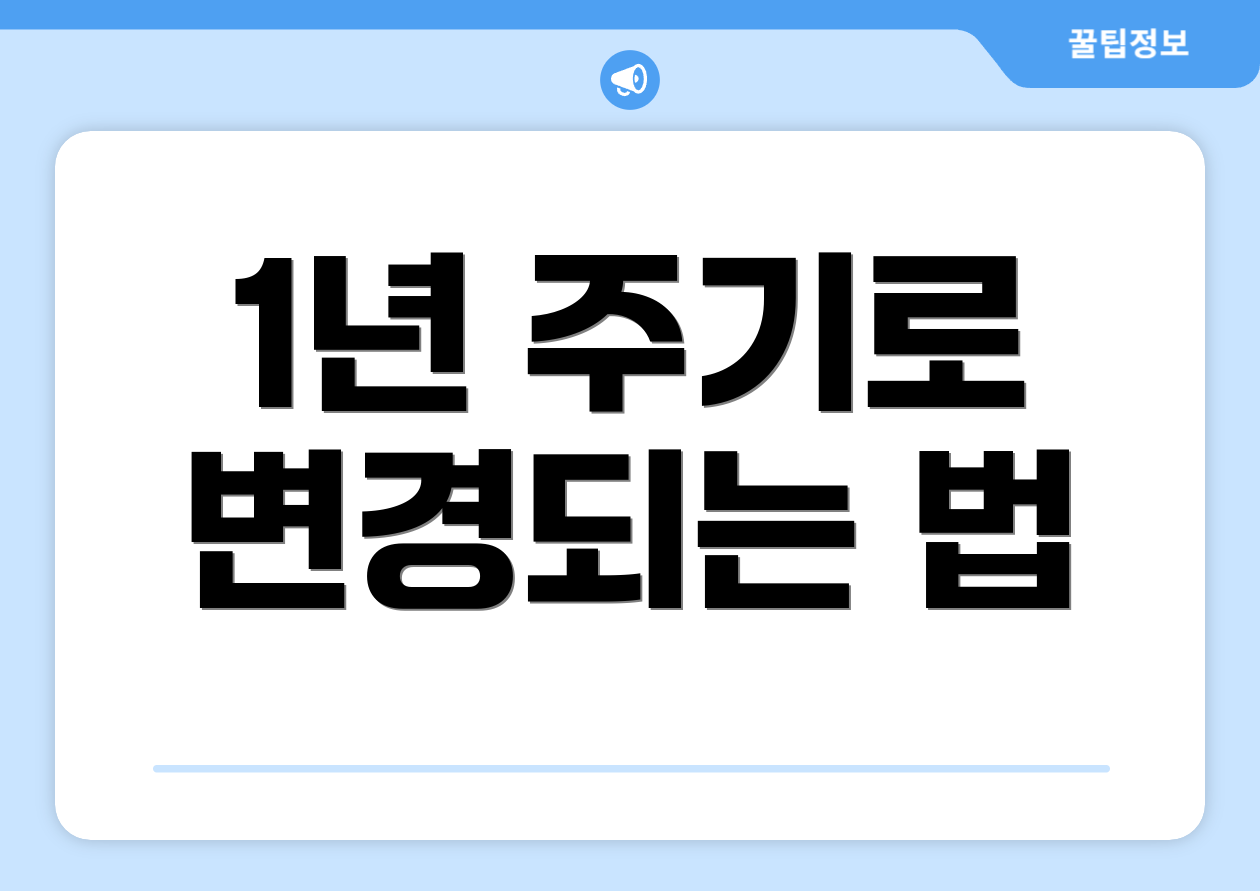 1년 주기로 변경되는 법