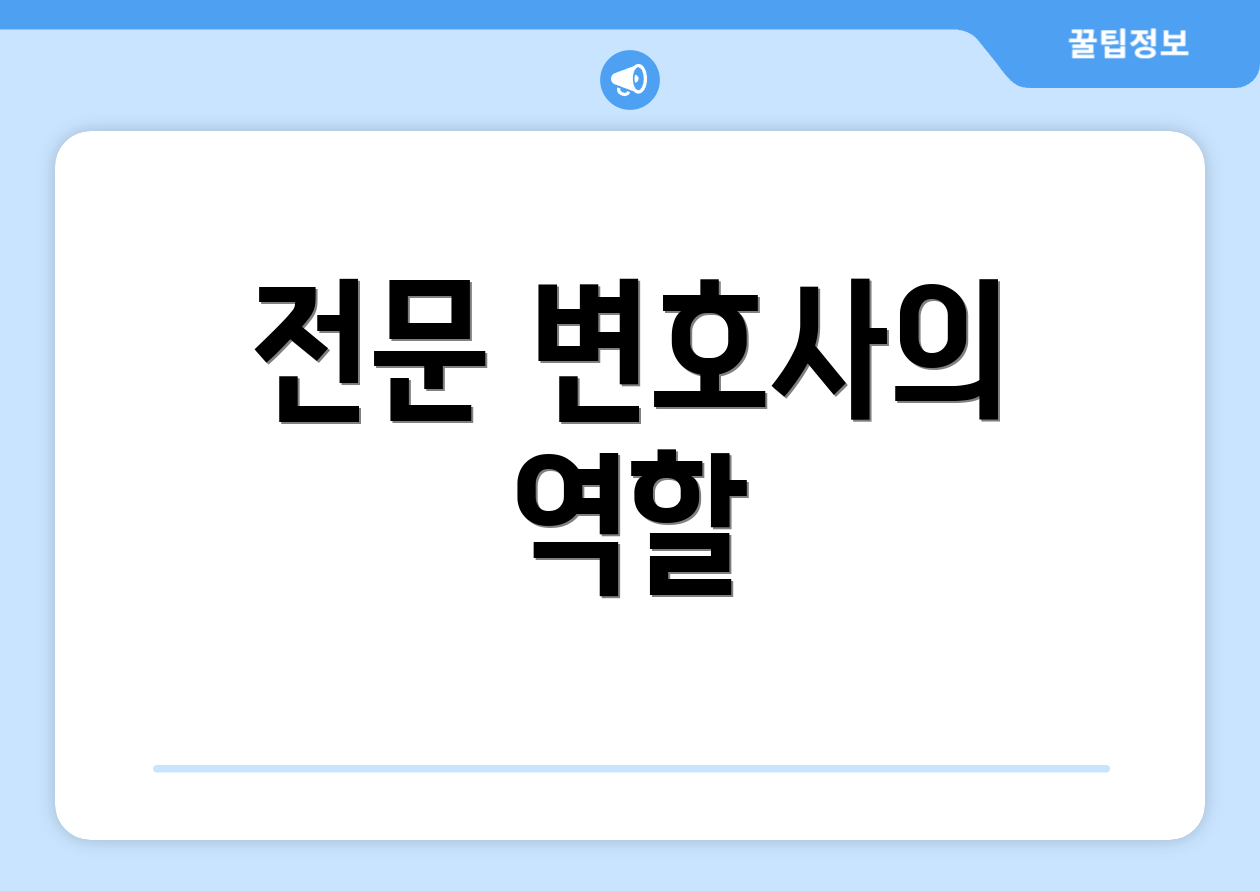 전문 변호사의 역할