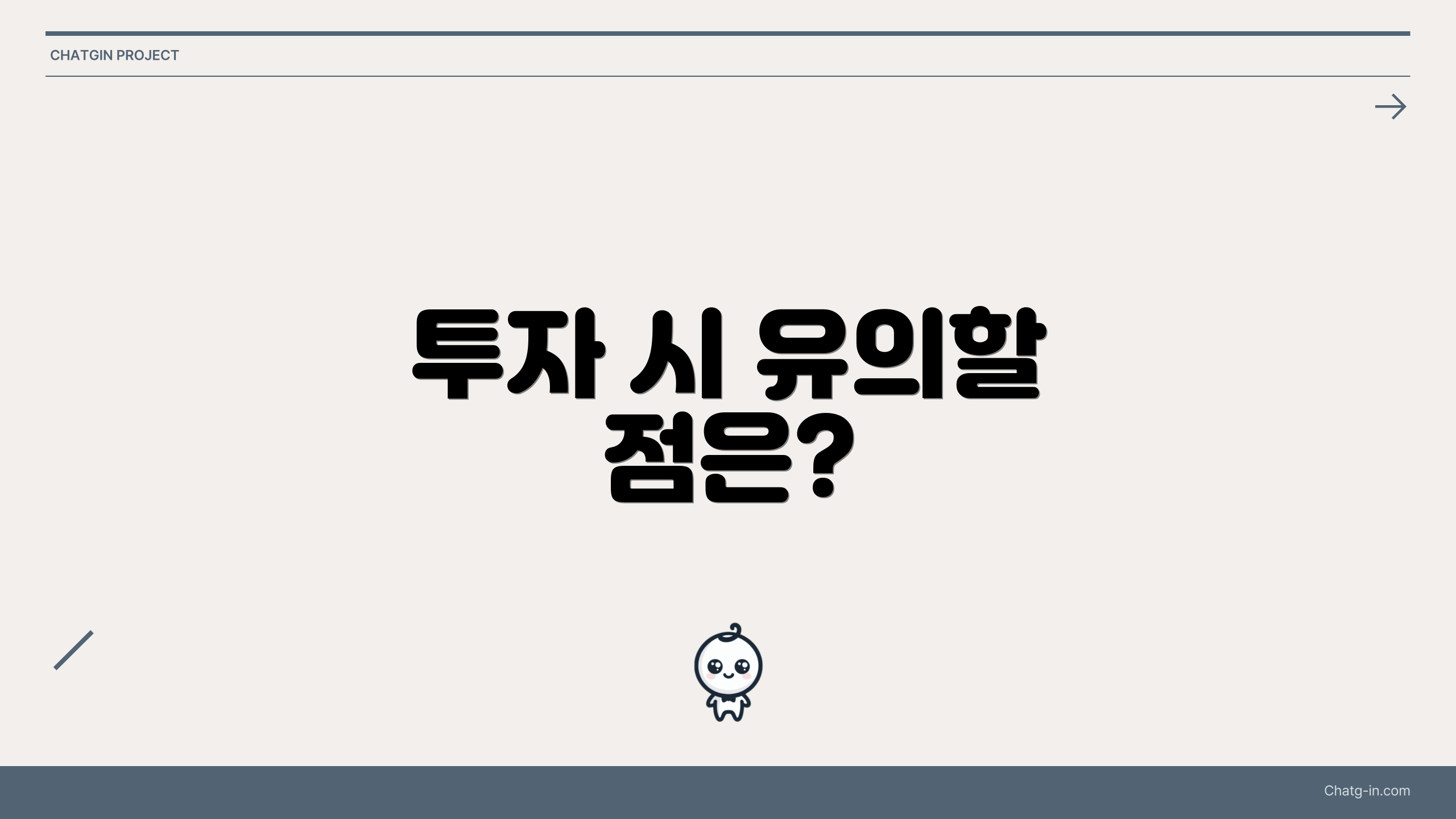 투자 시 유의할 점은?