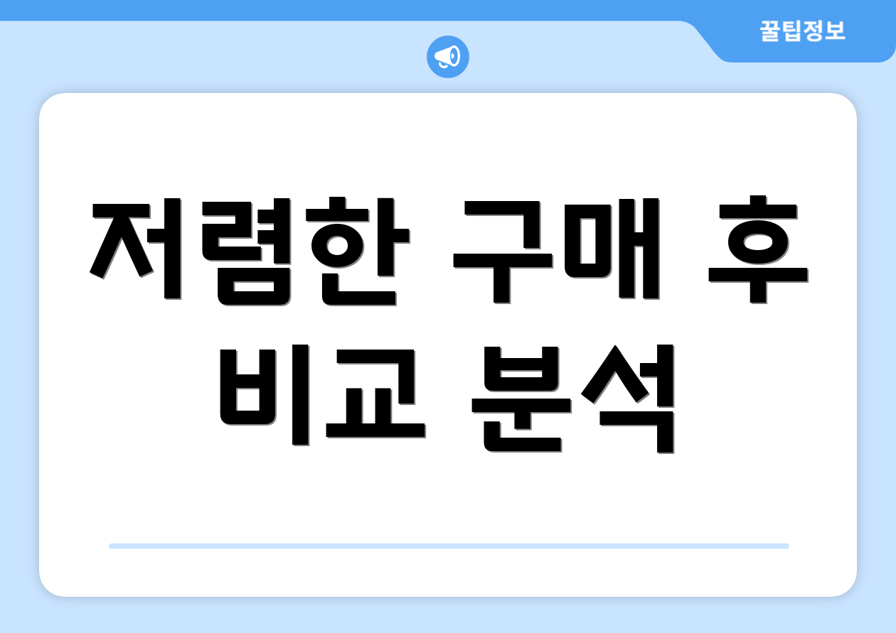 저렴한 구매 후 비교 분석