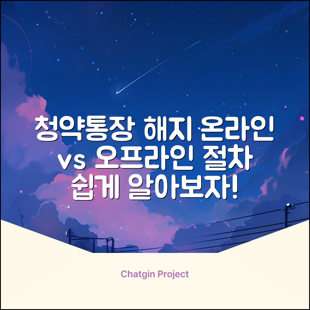 청약통장 해지, 온라인과 오프라인 절차는?