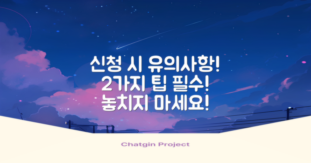 2가지 신청 시 유의사항