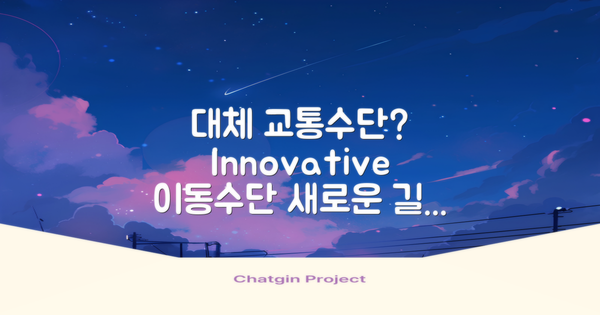 대체 교통수단은 무엇일까?