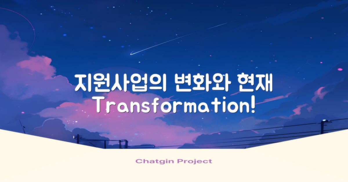 지원사업의 과거와 현재