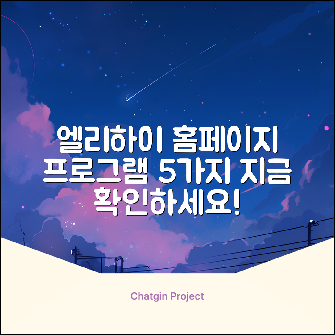 엘리하이 홈페이지와 프로그램 5가지 안내